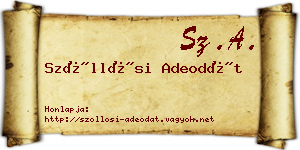 Szőllősi Adeodát névjegykártya